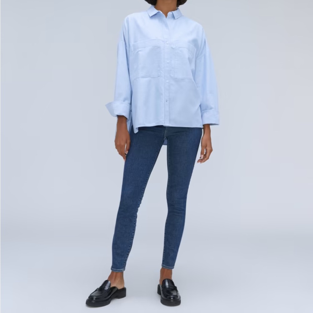 Everlane Medium Wash Way High Waisted Rise Skinny Sustainable Natural Jeans